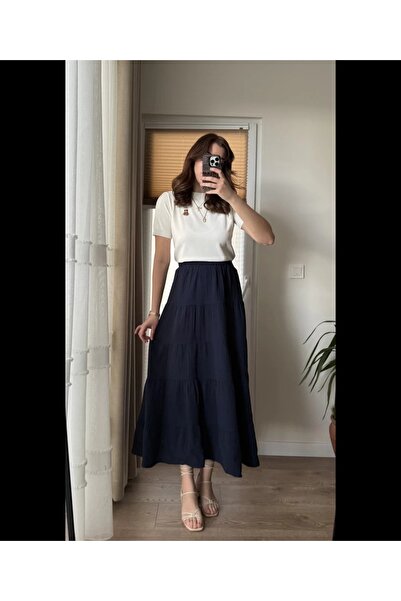 Chef d'atelier Жіноча преміальна довга спідниця з підкладкою з муслінової тканини