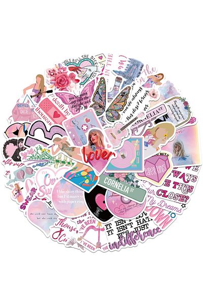 Choice 50PCS 50PCS Pink Taylor Swift Album LOVER Waterproof Graffiti Stickers for Helmet Bicycle Hand Accou