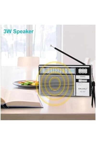 Generic راديو AM/FM/SW محمول كلاسيكي، راديو ترانزستور مع مكبر صوت قوي بقوة 3 وات، يعمل بالبطارية أو التيار المستمر، مثالي للاستخدام في الأماكن المغلقة أو الهواء الطلق.