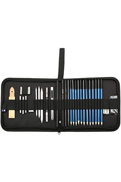 Ysf YSF Drawing Set, 33 Pieces, H&B Sketch Pencils, Charcoal, Graphite, Accessories, Multicolor