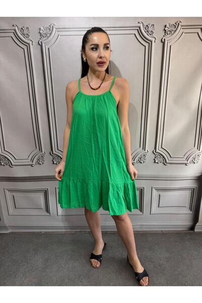 MENSAR OTANTİK Γυναικείο κοντό φόρεμα βισκόζης με λουράκι