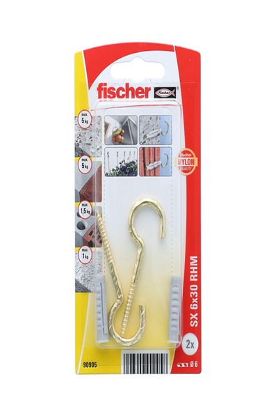 Fischer 4-Piece SX RHM Expansion Plug with Hook