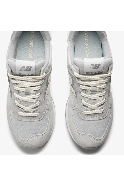 New Balance 574 Unisex Gray Leather Sneaker Daily Genuine Leather Sports Shoes Gray