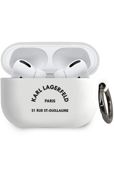 Karl Lagerfeld Husa de protectie Karl Lagerfeld Rue St Guillaume pentru Apple AirPods Pro, Alb