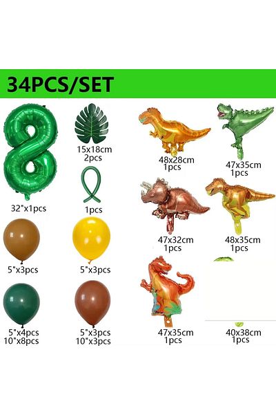 Choice Other Number 8 32 英寸 Number Dinosaur Birthday Party Dino Balloons Palm Leaf Set First Bthday Boy Par