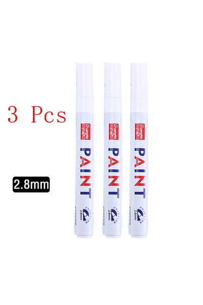 Choice 3 pcs 2.8mm White Marker Pens set Oily Waterproof White Gel Pen DIY Graffiti Sketching Marker Statio