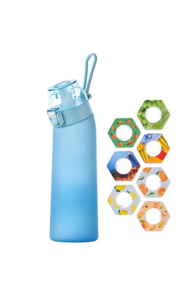 Choice Blue 7 FlavourPods 650ML Scent Flavored Water Bottle Drinking Bottle with 7 Fragrance Pods Air Water