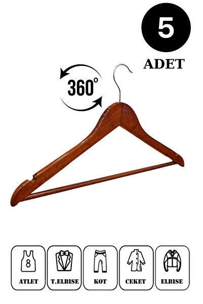 teknotrust 5 τεμάχια Ξύλινες κρεμάστρες για παλτά και πουκάμισα, Κομψό και αν...