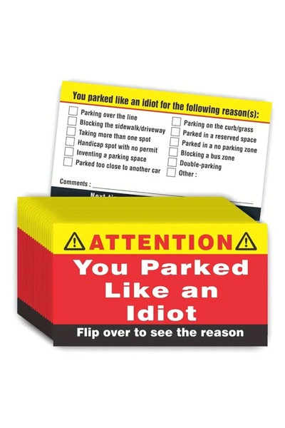 Choice بطاقات عمل ورقية مقاس 9×5 سم بعنوان "أنت تركن مثل الأحمق" (عبوة من 50 ...