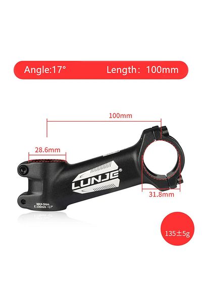 Choice 17Degree-100mm Ultralight Bike Stem 17 Degree Aluminium Alloy MTB Road Bicycle Stem 31.8mm 60/70/80/