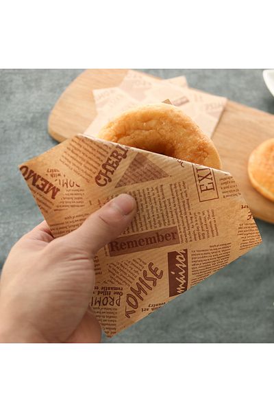 Choice 12x12cm 50pcs 50PCs/lot 12*12cm Letter Kraft Paper Cookie Bag Grease Proofing Triangle Baking Packag
