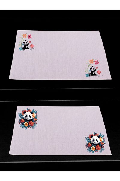 lili hediyelik Floral Panda εμπριμέ τραπέζι κουζίνας 2 τεμαχίων λινό πανί σερβιρίσματος 28x40 εκ. American Service