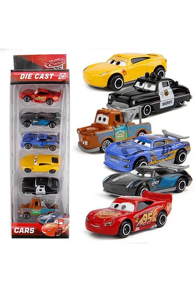 Disney 7pcs With Box 6/7pcs Set Pixar Cars Lightning Mcqueen Jackson Storm Mack Uncle Truck 1:55 Die