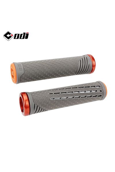 Choice CF-2 Gray-Orange ODI CF Silicone Bicycle Grips Carbon Fiber Reinforced Handle Plugs MTB Anti-slip Lo