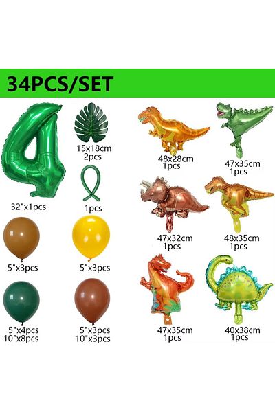 Choice Other Number 4 32 英寸 Number Dinosaur Birthday Party Dino Balloons Palm Leaf Set First Bthday Boy Par