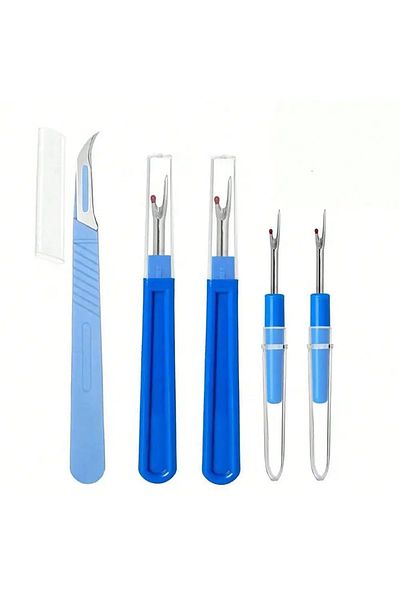 Choice 5pcs set 5PCS Sewing Seam Ripper Kit Blue Sewing Stitch Thread Unpicker Cutter Remover for Sewing Cr