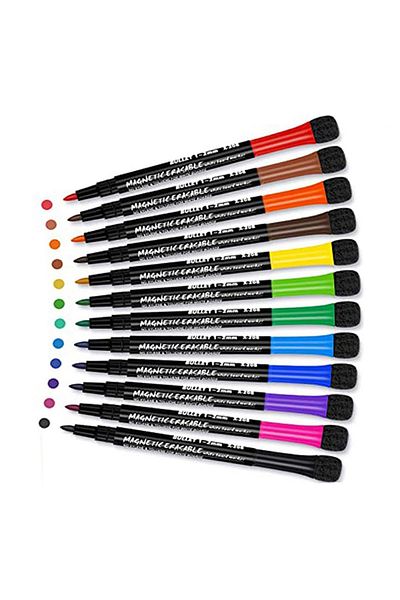 Choice 12 colors 12Colors School Classroom Whiteboard Pen Dry White Board Markers Built In Eraser Student C