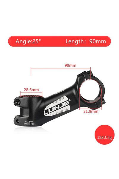 Choice 25Degree-90mm Ultralight Bike Stem 17 Degree Aluminium Alloy MTB Road Bicycle Stem 31.8mm 60/70/80/9