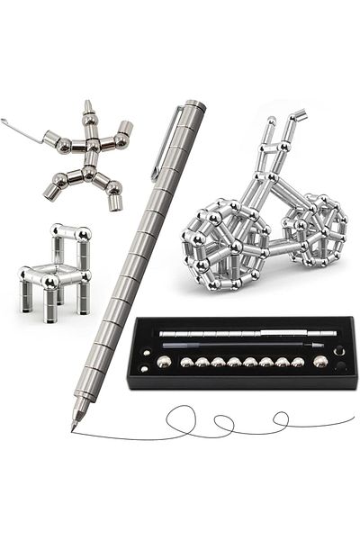 Choice silver Decompression magnetic pen, fidgeting magnetic pen, multifunctional novel pen for relieving f