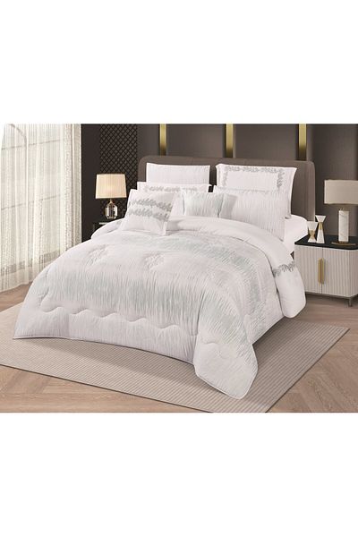 HOURS Horse 8-Piece Soft Embroidered Double-Sided Heavy Fill Quilt Set Cornelia-004