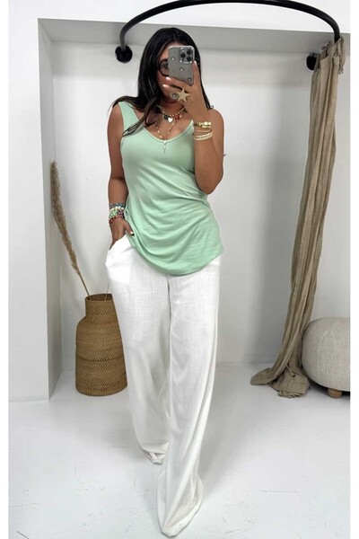 Sohotique By P Lycra Modal Fabric Round Neck Undershirt Nile Green