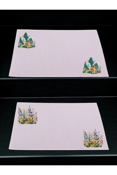 lili hediyelik Τραπέζι κουζίνας Nature Printed 2 τεμαχίων Λινό Πανί σερβιρίσματος 28x40 εκ. American Service - Δώρο Κουζινικά σκεύη
