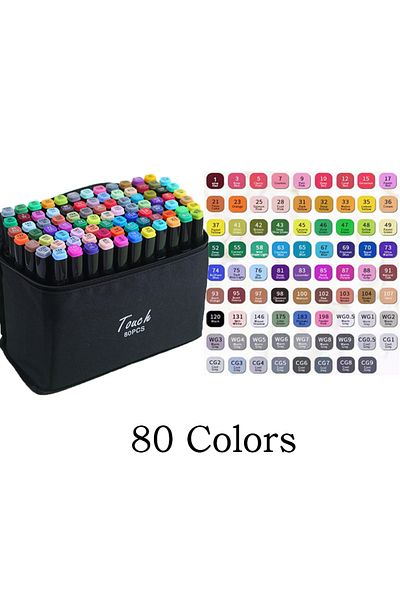 Choice 80 colors 24-60 Colors Oily Art Marker Pen Set for Drawing Double Headed Sketching Tip Based Markers