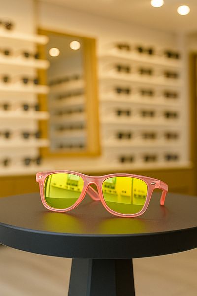 CHANCE GİFT Children's Mirrored Sunglasses Blue-Pink Rb Case Sunglasses Uv400 Protected Shiny
