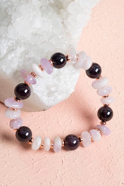 OSMANLI DOĞAL TAŞ Certified Amethyst & Hematite Energy Balancer Bracelet