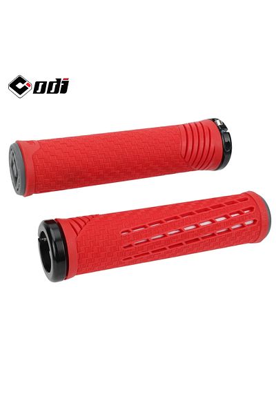 Choice CF-2 Red-Black ODI CF Silicone Bicycle Grips Carbon Fiber Reinforced Handle Plugs MTB Anti-slip Lock