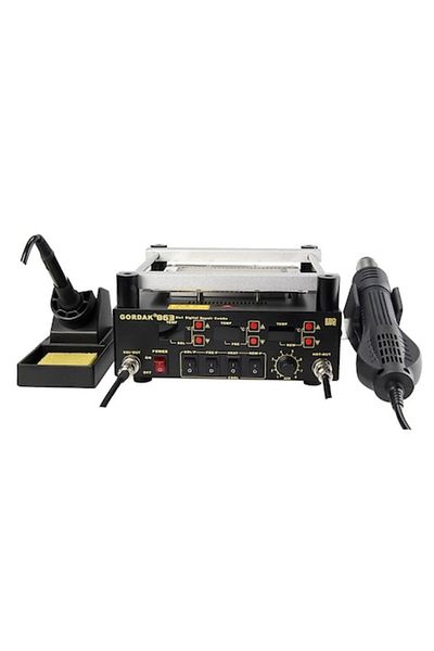 Gordak Soldering station, hotplate, blower and letcon, with thermal bath, Gordak 863 PROFI