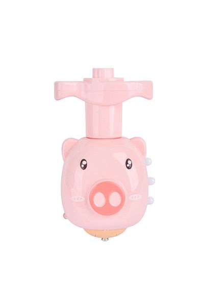 Choice Piggy 1PC UFO Flashing Spinning Top Kids Gyro Light Up Toy Kids Piggy LED Music Gyroscope Launcher R