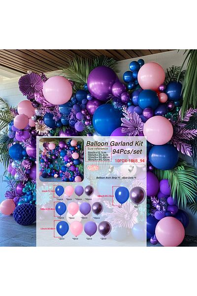 Choice Other 10PDX-186B Purple,Marca Pink,Deep Blue,Balloon Arch Kit, Party,Wedding,Singles' Party,Hallowee
