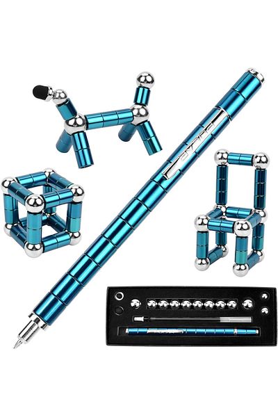 Choice blue Decompression magnetic pen, fidgeting magnetic pen, multifunctional novel pen for relieving fid