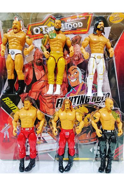 BabyCara WWE 6-Piece Action Figures Random Wrestlers Characters Ultimate Warrior Set