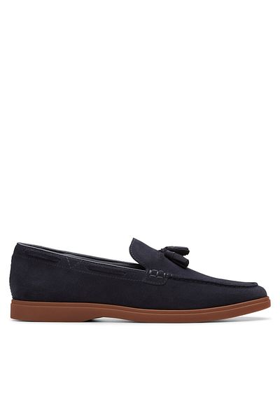 CLARKS Mocasini bărbătești albaștri CLARKS-26180334 040 PIELE ÎNTOARSĂ BLEUMARINĂ