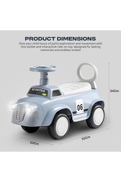 rexa Ride-On Push Car for Toddlers – Safe & Fun Outdoor Vehicle with Backrest and Steering