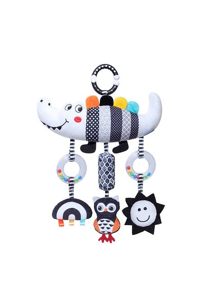 Choice Crocodile Baby Rattle Hanging Toy Carseat Black & White Rattle Hanging Activity Stroller Toy for New