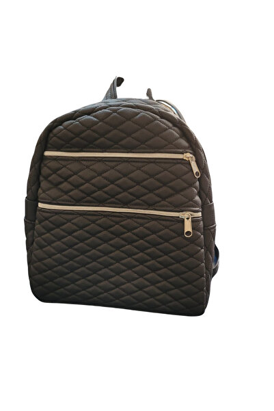 Veldena Women's Black Faux Leather 3-Compartment Zippered Adjustable Backpack...