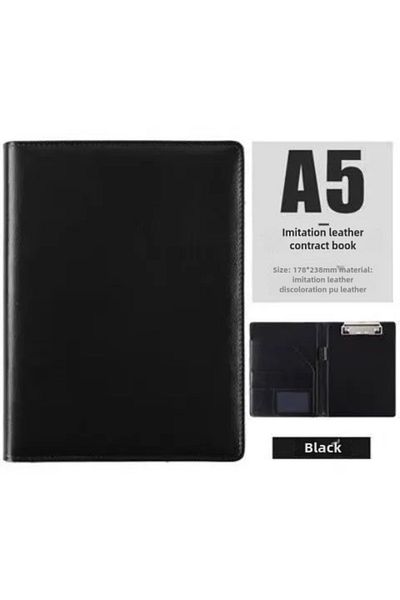 Choice black A5 File Clipboard Man PU File Folder Portfolio Business Document Holder Metal Clipboard Pad Do
