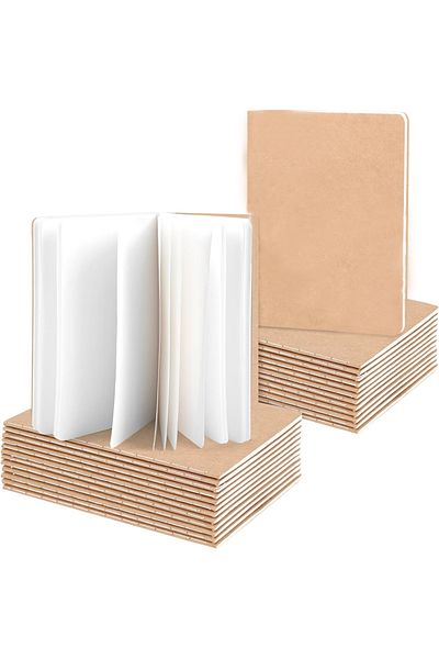 Choice 24pcs 24PCS Kraft Notebooks, 3.5x5in Pocket Notebooks Blank Paper Small Pocket Journal Notepads for