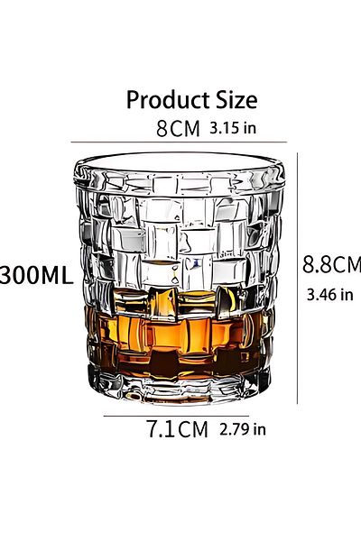 Yenigeldi 2Pcs Retro Vintage Glass Rattan Cup Whiskey Bourbon Cocktail
