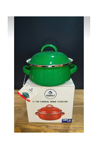 abnturk 12cm Yeşil Renk Emaye Mini Tencere