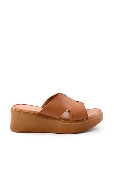 Bambi Taba Leather Women's Slippers K04331126003