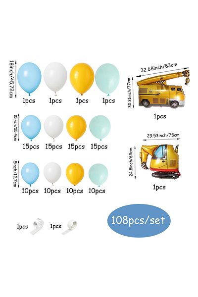 Choice Other As Picture 108-Piece Construction Engineering Vehicle Theme Balloon Garland Arch Kit, Yellow W