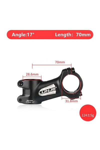 Choice 17Degree-70mm Ultralight Bike Stem 17 Degree Aluminium Alloy MTB Road Bicycle Stem 31.8mm 60/70/80/9