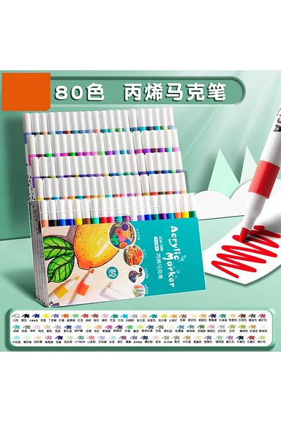 Choice 80 colors 12-60 Colors Acrylic Markers Pen Set Paint Art Marker Soft Tip Pen for Children Stone Pain