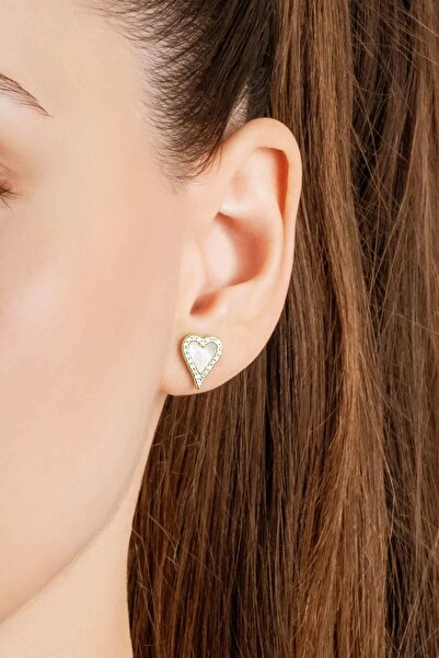 So CHIC... Kalbi 18 Ayar Sarı Altın Kaplama Gümüş Kalp Küpe