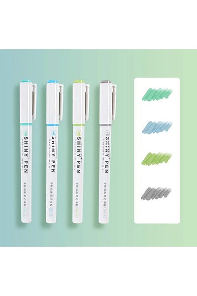 Choice Highlighter Set C 4 Colors Highlighter Pens Shining Highlighter Markers Kawaii Stationery Supplies B
