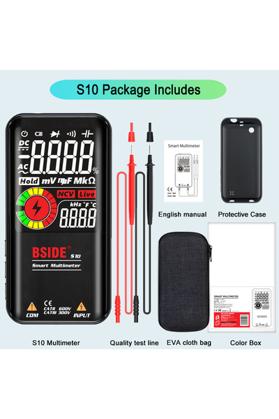 Choice1 S10 With EVA Bag BSIDE Digital Multimeter S10 Profesional multimetro Smart DC AC Voltage Capacitor O